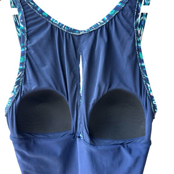 TOMMY BAHAMA One-Piece Swimsuit Size 10 Island Cays Ikat High Neck - Picture 6 of 11